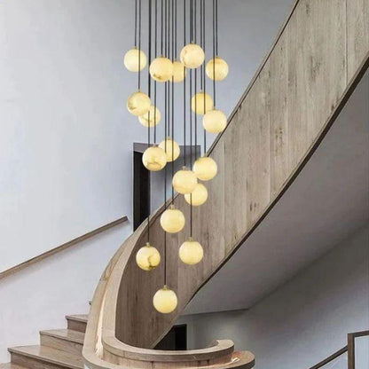 Alabaster Global Wavy Chandelier - Zelno Lighting
