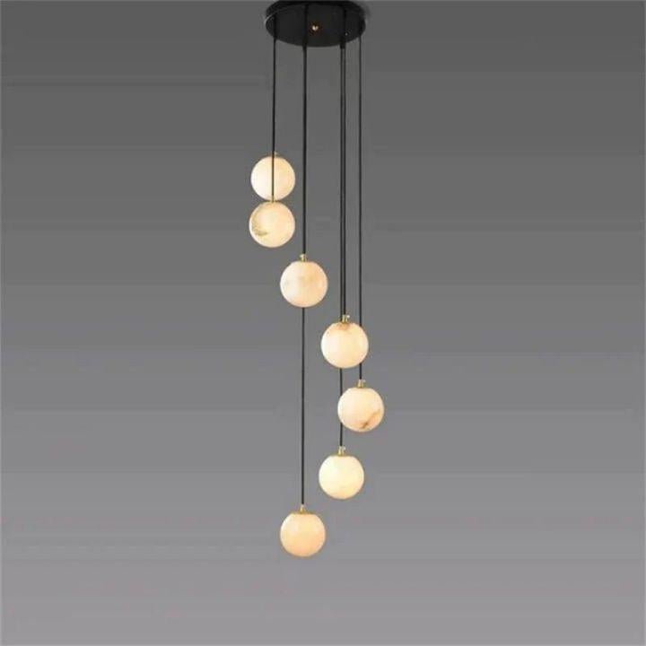 Alabaster Global Wavy Chandelier - Zelno Lighting