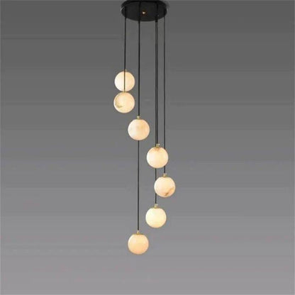 Alabaster Global Wavy Chandelier - Zelno Lighting