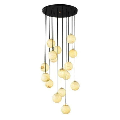 Alabaster Global Wavy Chandelier - Zelno Lighting