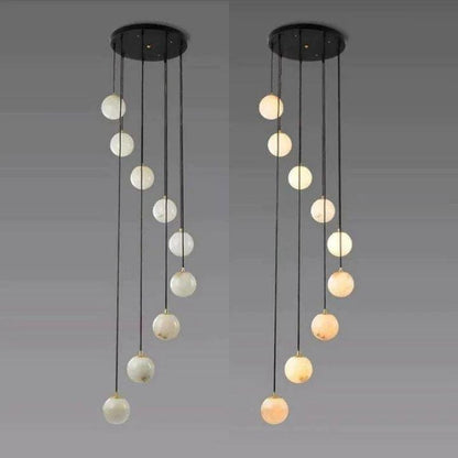 Alabaster Global Wavy Chandelier - Zelno Lighting