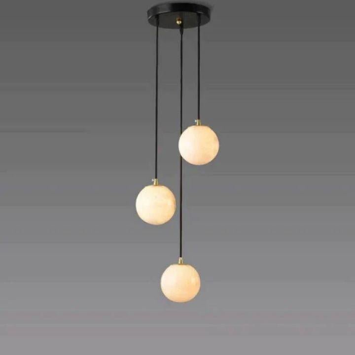 Alabaster Global Wavy Chandelier - Zelno Lighting