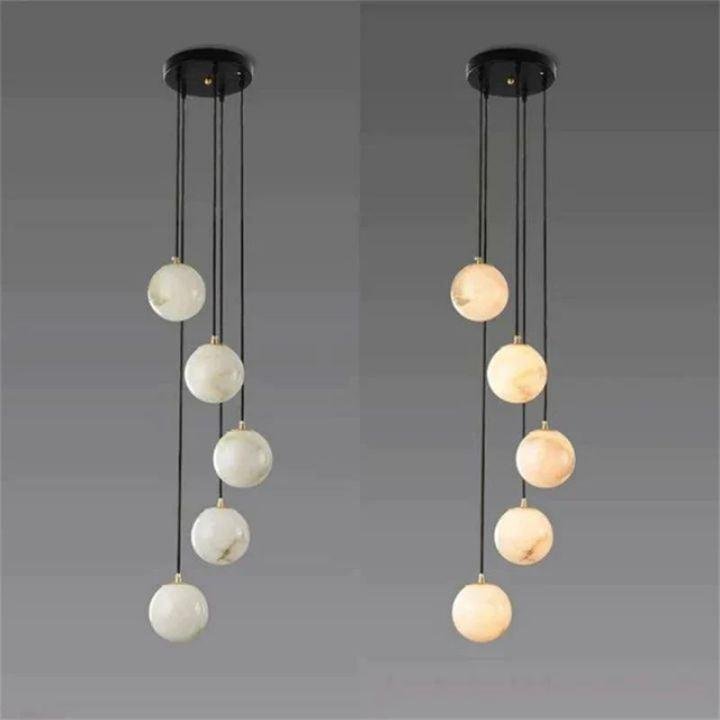 Alabaster Global Wavy Chandelier - Zelno Lighting