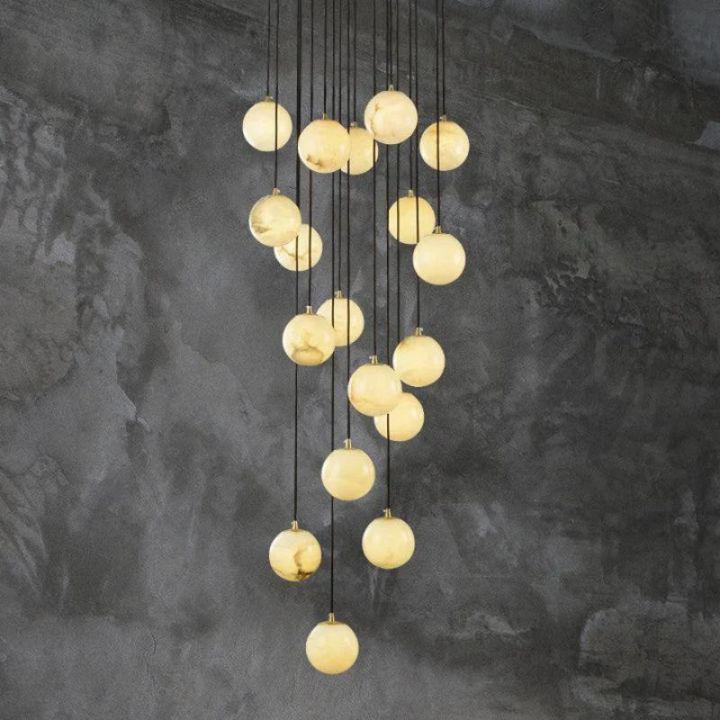 Alabaster Global Wavy Chandelier - Zelno Lighting