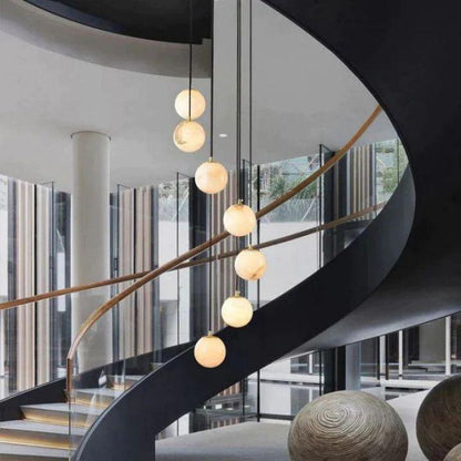 Alabaster Global Wavy Chandelier - Zelno Lighting