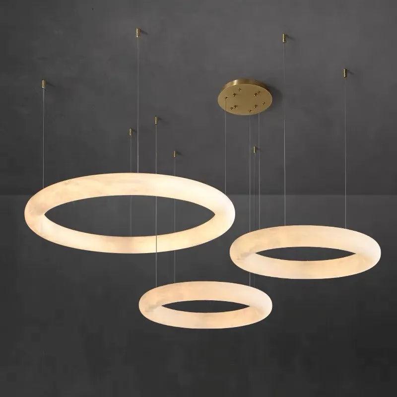Alabaster Globle Round Chandelier - Zelno Lighting