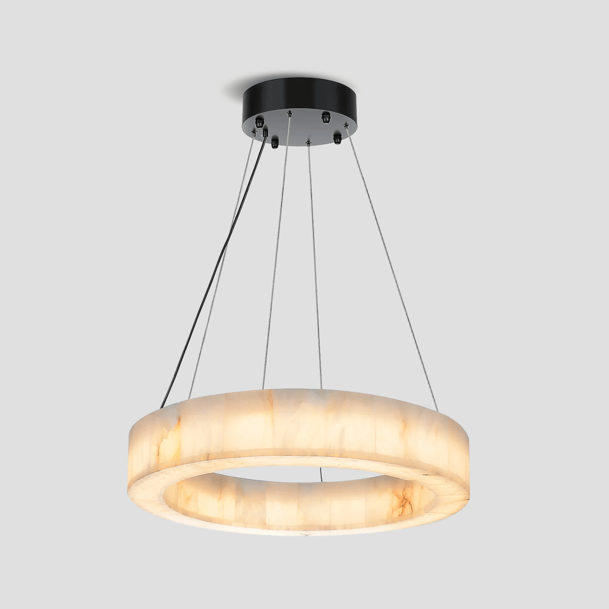 Alabaster Halo Ring Chandelier - Zelno Lighting