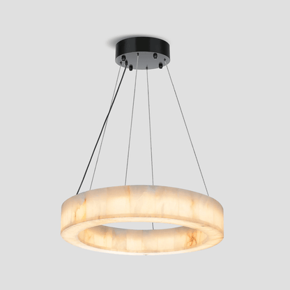 Alabaster Halo Ring Chandelier - Zelno Lighting