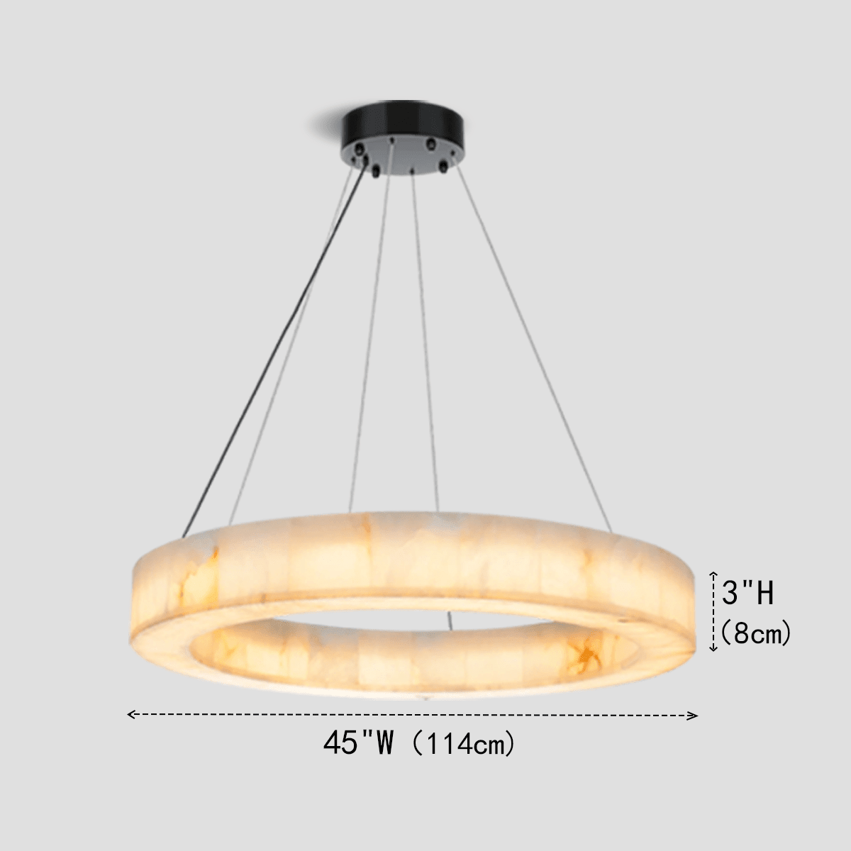 Alabaster Halo Ring Chandelier - Zelno Lighting