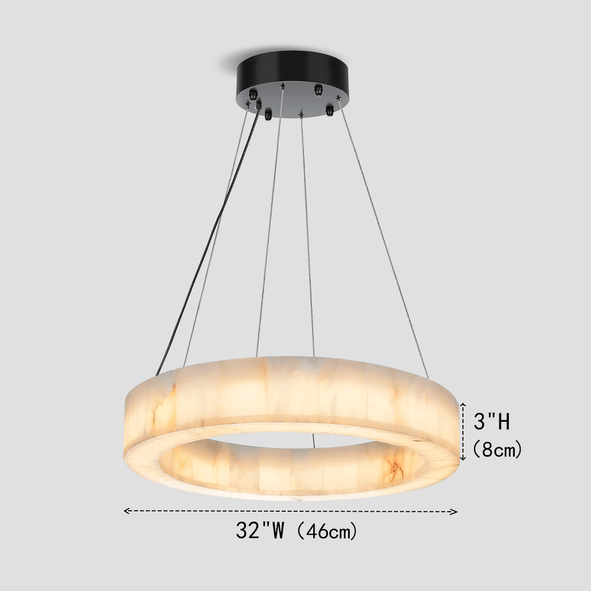 Alabaster Halo Ring Chandelier - Zelno Lighting