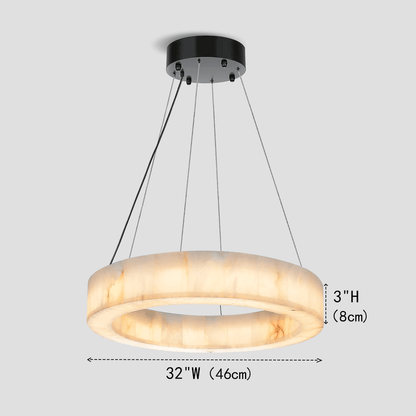 Alabaster Halo Ring Chandelier - Zelno Lighting