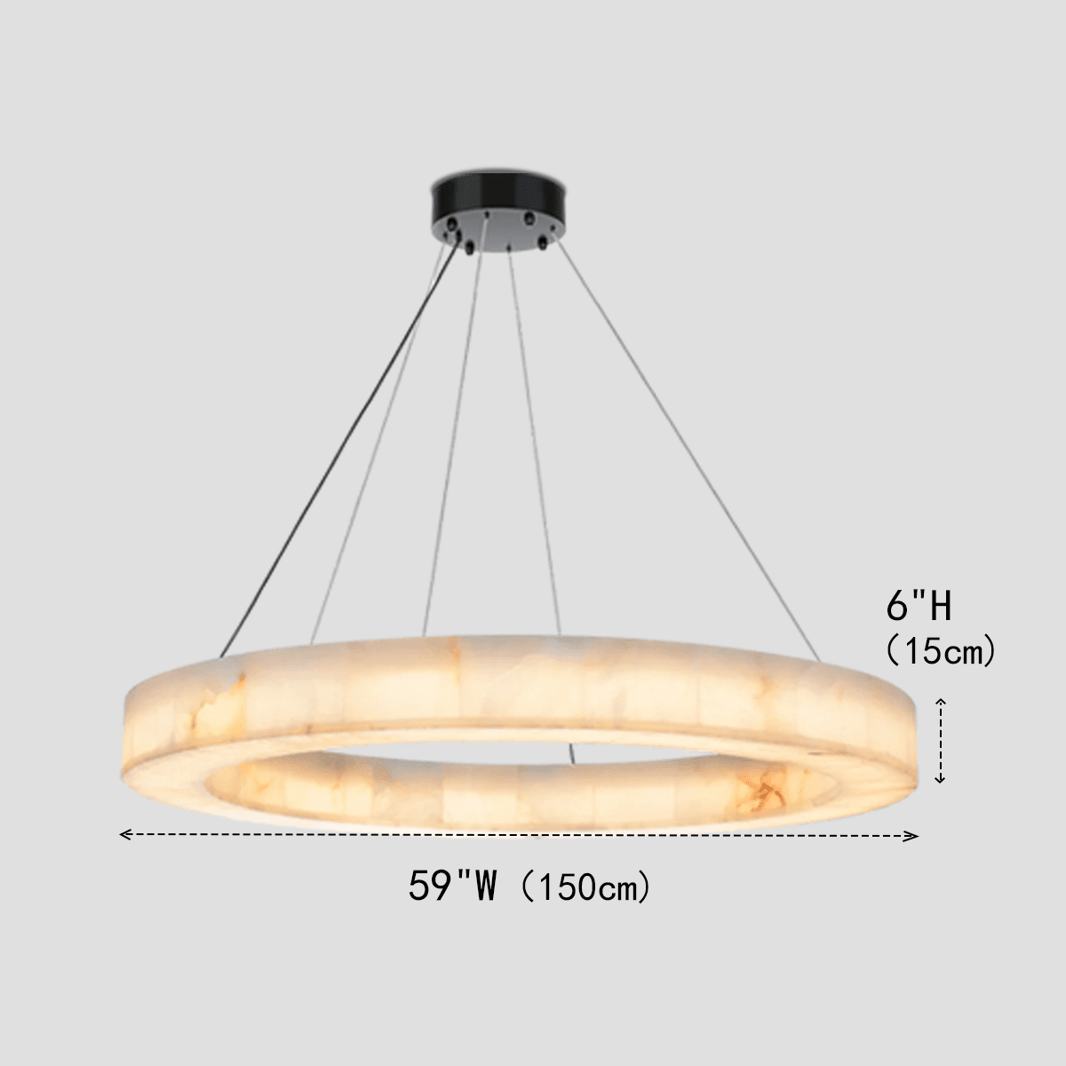 Alabaster Halo Ring Chandelier - Zelno Lighting