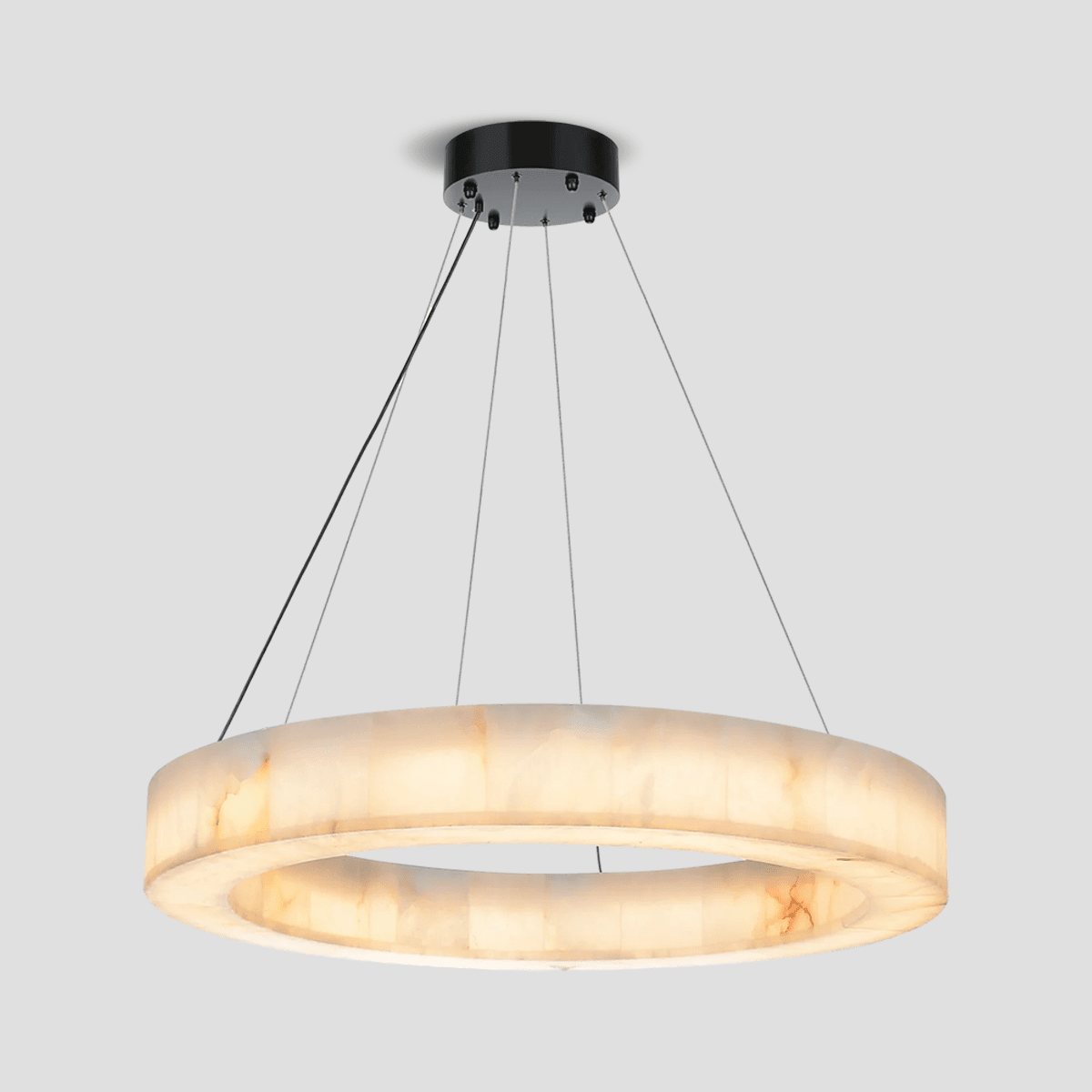 Alabaster Halo Ring Chandelier - Zelno Lighting