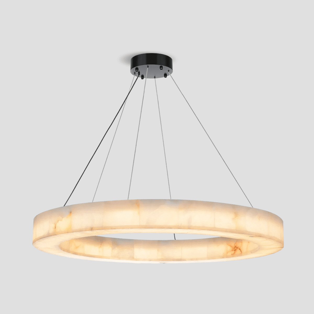 Alabaster Halo Ring Chandelier - Zelno Lighting