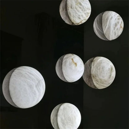 Alabaster Hemisphere Wall Sconce 5.9" D 7.9" D 11.8" D - Zelno Lighting