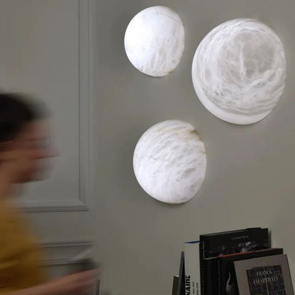 Alabaster Hemisphere Wall Sconce 5.9" D 7.9" D 11.8" D - Zelno Lighting