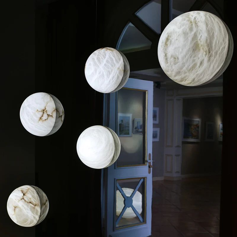 Alabaster Hemisphere Wall Sconce - Zelno Lighting