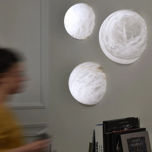 Alabaster Hemisphere Wall Sconce - Zelno Lighting