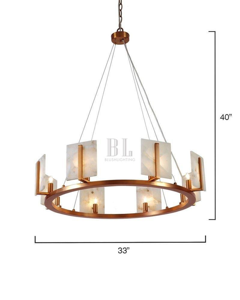 Alabaster Large Contemporary Halo Chandelier - Zelno Lighting