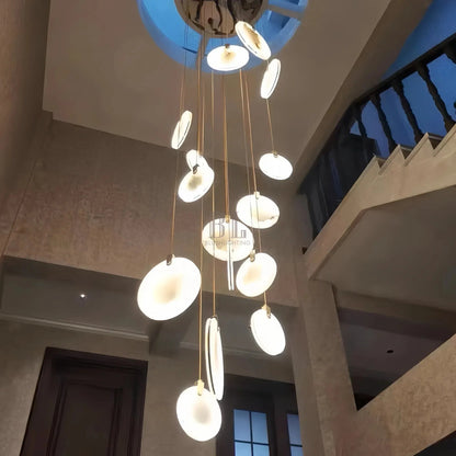 Alabaster Long Staircase Chandelier 5 styles - Zelno Lighting