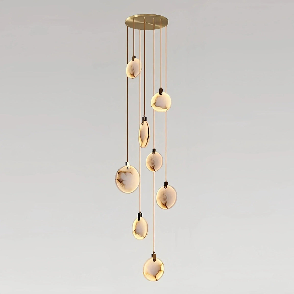 Alabaster Long Staircase Chandelier 5 styles - Zelno Lighting