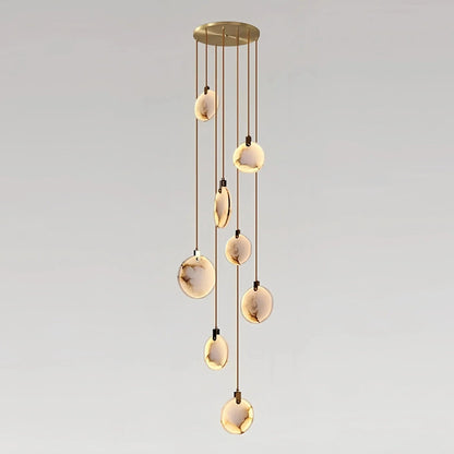Alabaster Long Staircase Chandelier 5 styles - Zelno Lighting