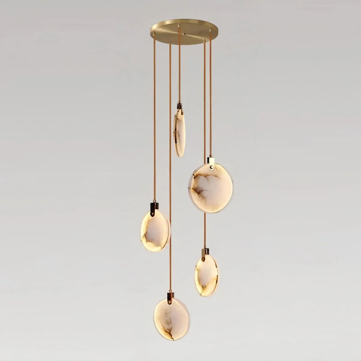 Alabaster Long Staircase Chandelier 5 styles - Zelno Lighting