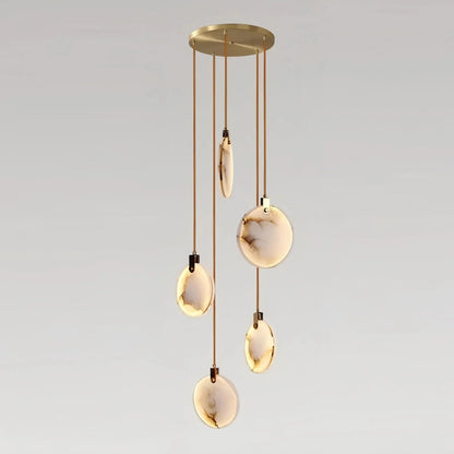 Alabaster Long Staircase Chandelier 5 styles - Zelno Lighting