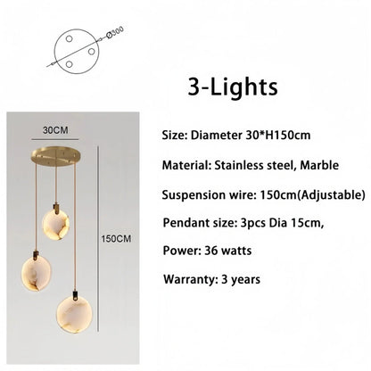 Alabaster Long Staircase Chandelier 5 styles - Zelno Lighting