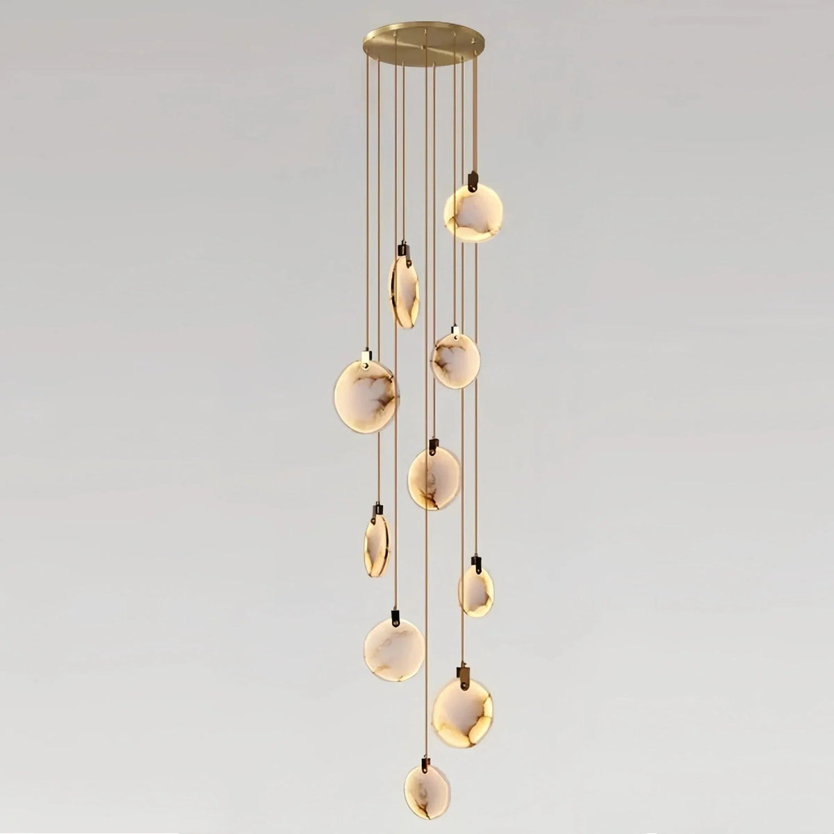 Alabaster Long Staircase Chandelier 5 styles - Zelno Lighting