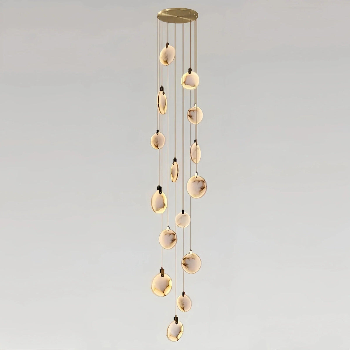 Alabaster Long Staircase Chandelier 5 styles - Zelno Lighting