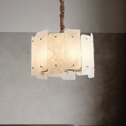 Alabaster Lorry Round Chandelier 20" 31" - Zelno Lighting