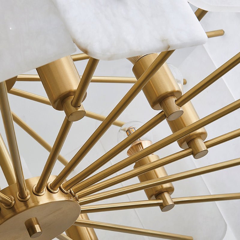 Alabaster Lorry Round Chandelier 20" 31" - Zelno Lighting