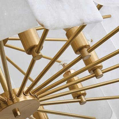 Alabaster Lorry Round Chandelier 20" 31" - Zelno Lighting