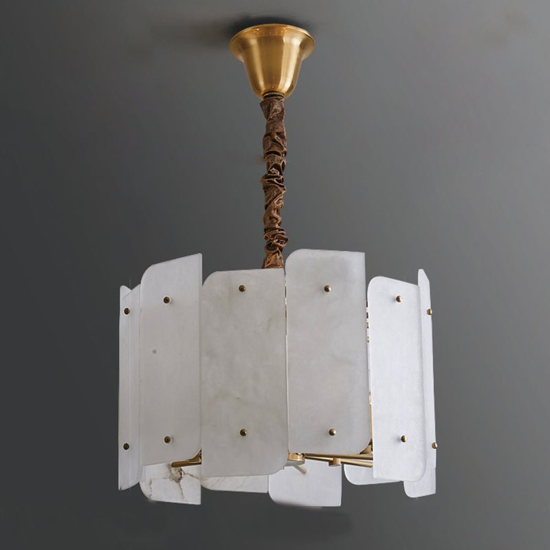 Alabaster Lorry Round Chandelier 20" 31" - Zelno Lighting