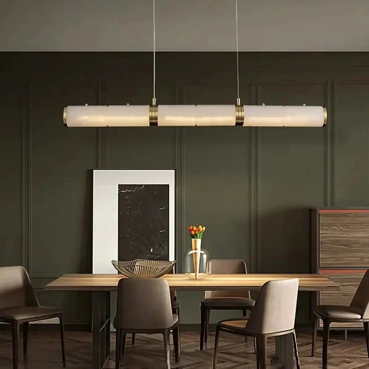 Alabaster Magnificence Art Linear Chandelier - Zelno Lighting