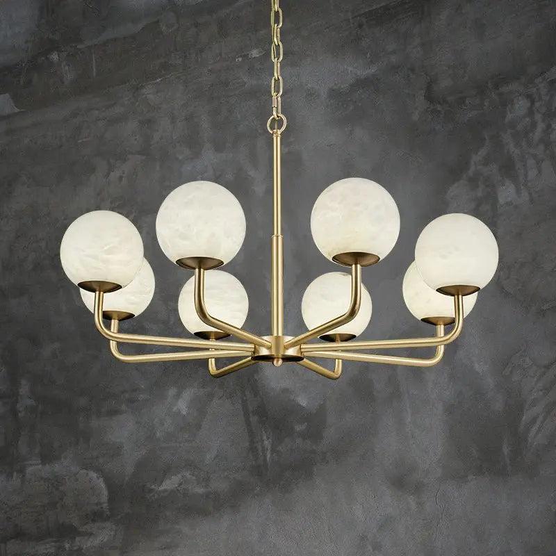 Alabaster Modern Global Dining Chandelier - Zelno Lighting