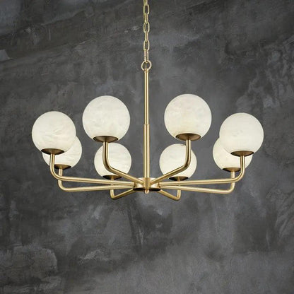 Alabaster Modern Global Dining Chandelier - Zelno Lighting