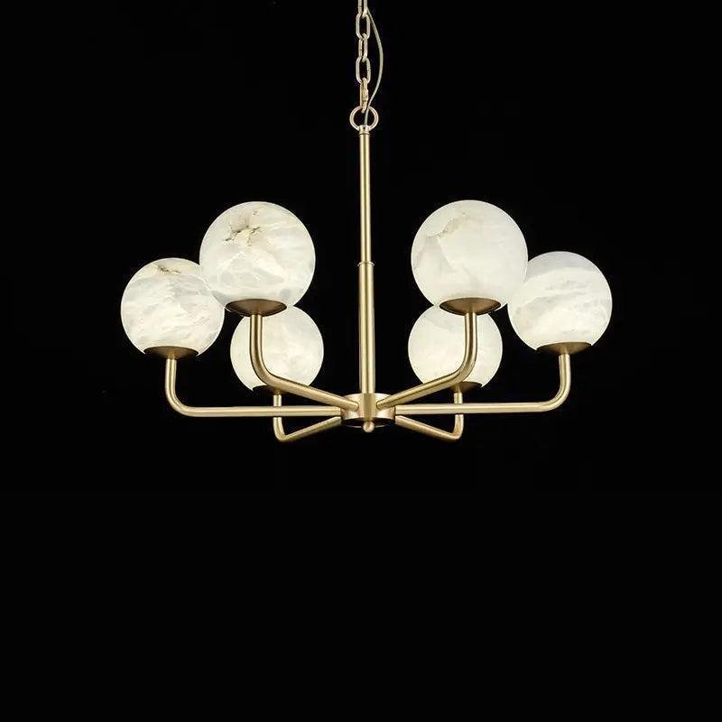 Alabaster Modern Global Dining Chandelier - Zelno Lighting