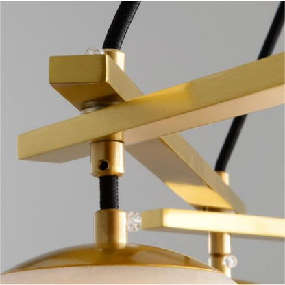 Alabaster Modern Round Ball Chandelier - Zelno