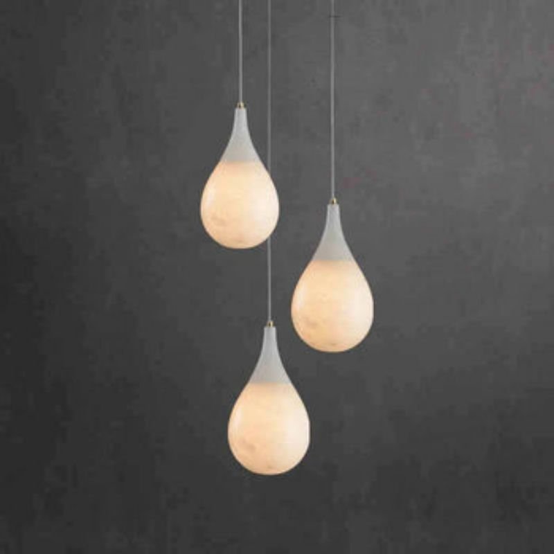 Alabaster Modern Teardrop Single Pendant Light - Zelno