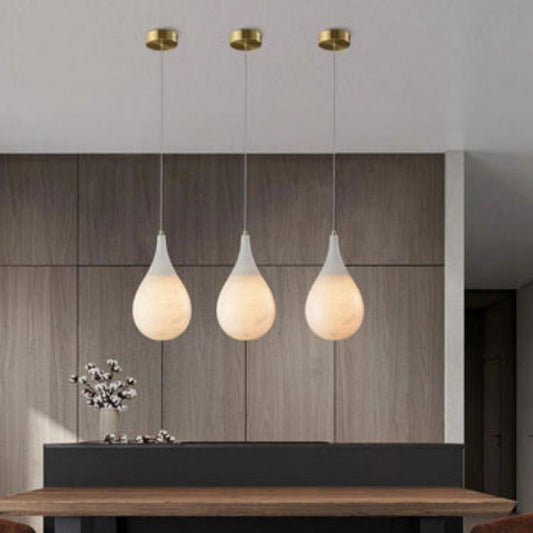 Alabaster Modern Teardrop Single Pendant Light - Zelno