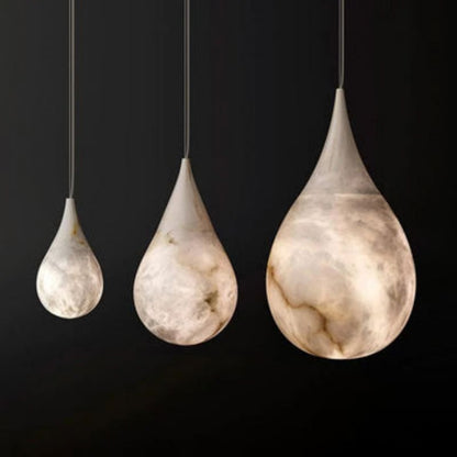 Alabaster Modern Teardrop Single Pendant Light - Zelno