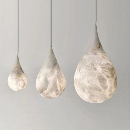 Alabaster Modern Teardrop Single Pendant Light - Zelno