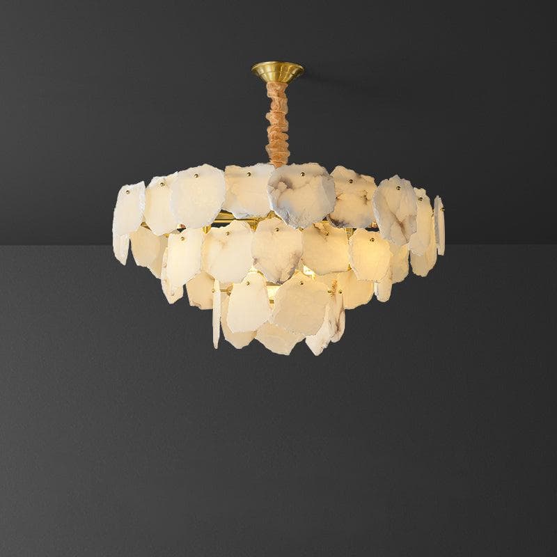 Alabaster Moira Modern Snowflake Multi-Layer Chandelier - Zelno