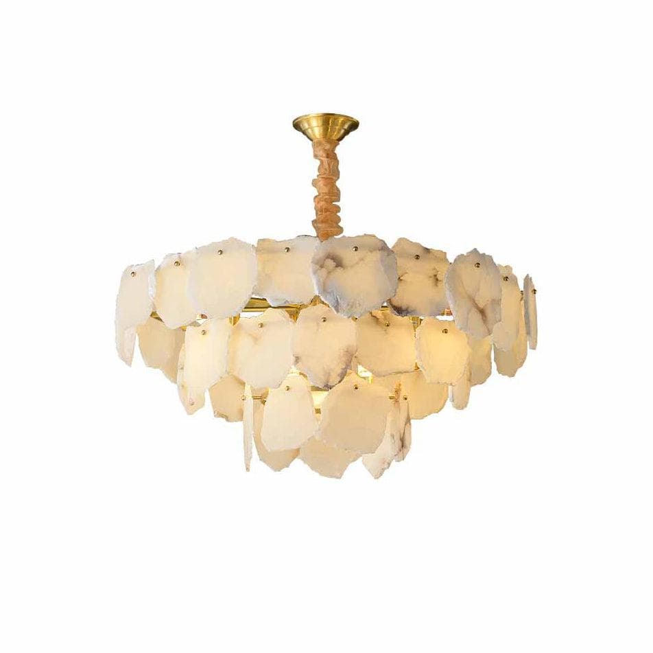 Alabaster Moira Modern Snowflake Multi-Layer Chandelier - Zelno