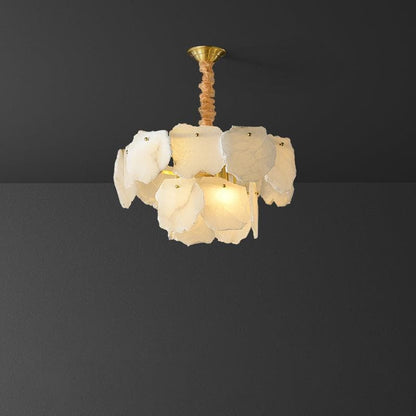 Alabaster Moira Modern Snowflake Multi-Layer Chandelier - Zelno