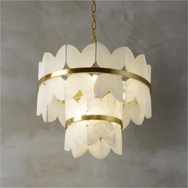 Alabaster Multi-Layer Butterfly Round Chandelier - Zelno