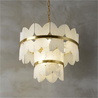 Alabaster Multi-Layer Butterfly Round Chandelier - Zelno