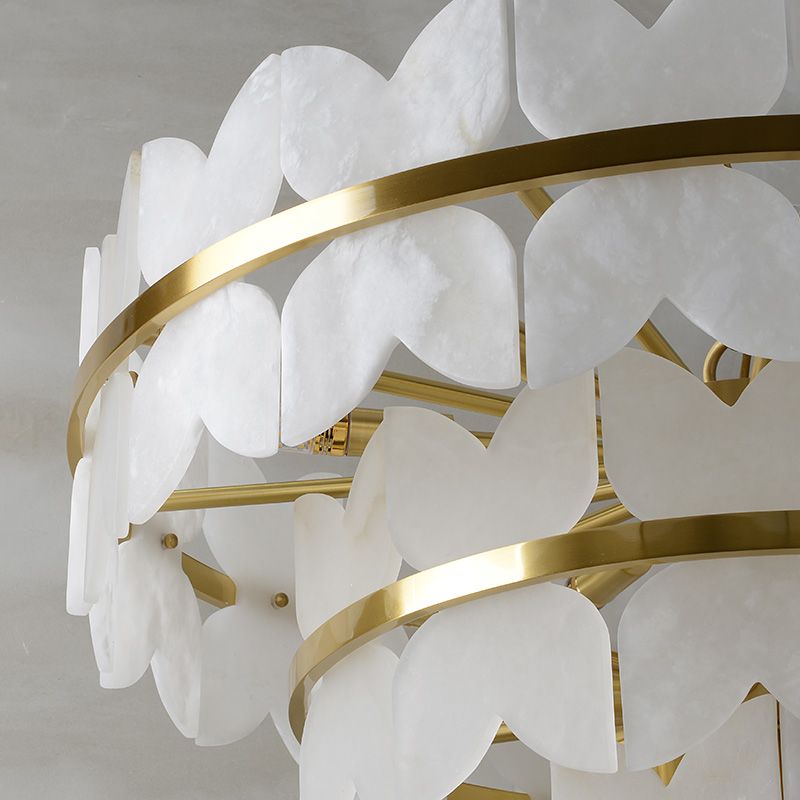 Alabaster Multi-Layer Butterfly Round Chandelier - Zelno